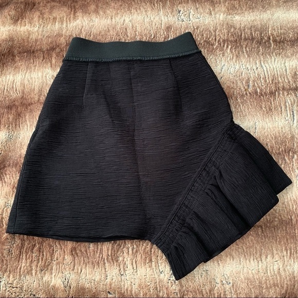 Sandro Black Aoda Asymmetric Ruffled Mini Skirt - Picture 3 of 10